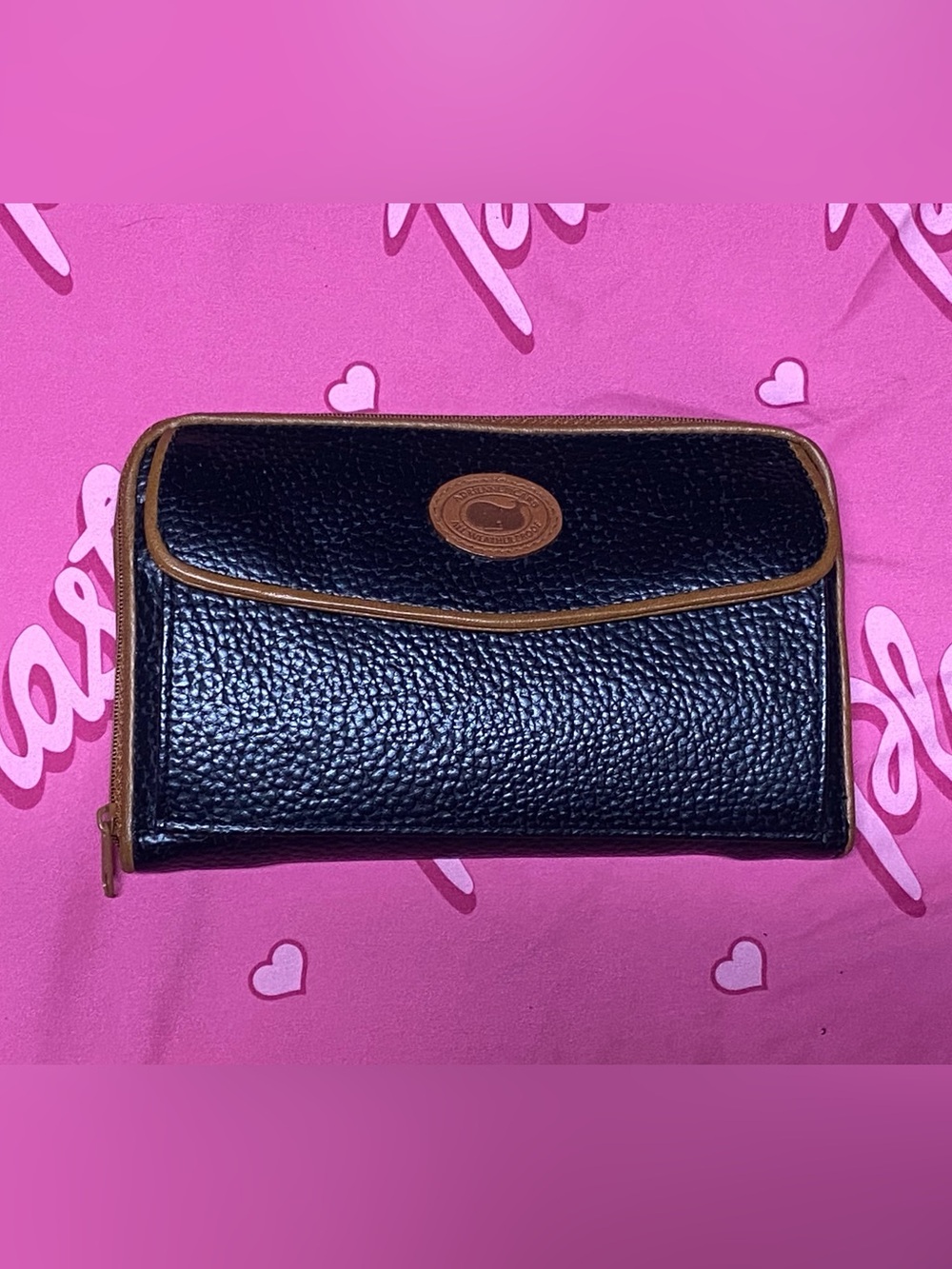Vintage Adrienne Picard MCM Weatherproof Pebble Clutch Wallet Crossbody Purse